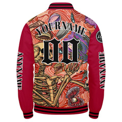 Maßgeschneiderte Rot Letterman Varsity Jacket Individuelle Stickerei Druck nach Ihrem Wunsch
