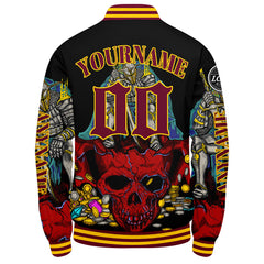 Maßgeschneiderte Rot Letterman Varsity Jacket Individuelle Stickerei Druck nach Ihrem Wunsch