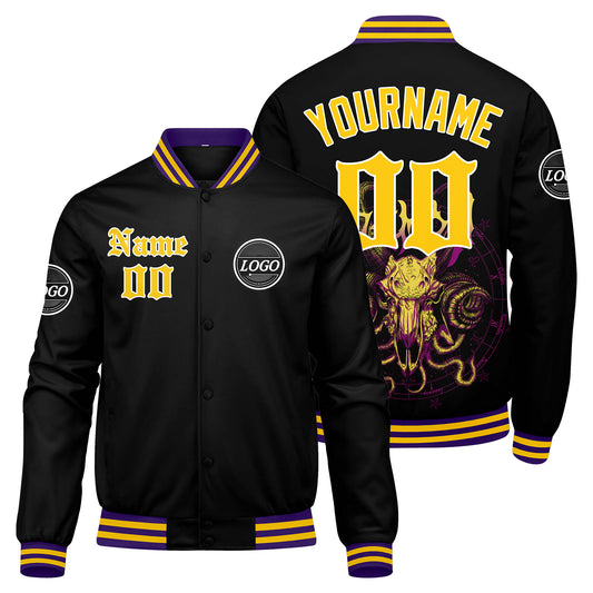 Benutzerdefinierte Verlauf Varsity-Jacke. Letterman-Jacke Gelb