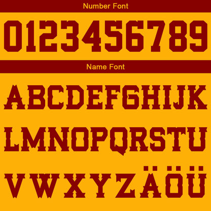 Benutzerdefinierter Gelb Rot Basketball Jersey Uniform Anzug gedruckt Ihr Logo Name Nummer