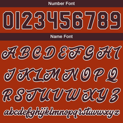 Maßgeschneiderte Orange Braun Letterman Varsity Jacket Individuelle Stickerei Druck nach Ihrem Wunsch