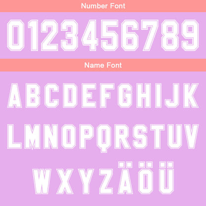 Benutzerdefinierter Lila Rosa Weiß Farbverlauf Basketball Jersey Uniform Anzug gedruckt Ihr Logo Name Nummer
