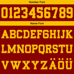 Benutzerdefinierter Rot Gelb Basketball Jersey Uniform Anzug gedruckt Ihr Logo Name Nummer