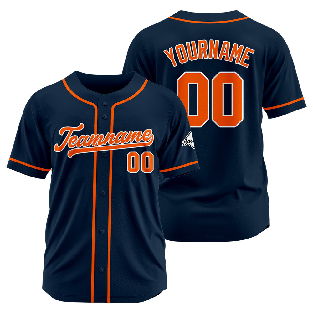 Benutzerdefinierte Authentisch Baseball-Trikot  Marine-Orange
