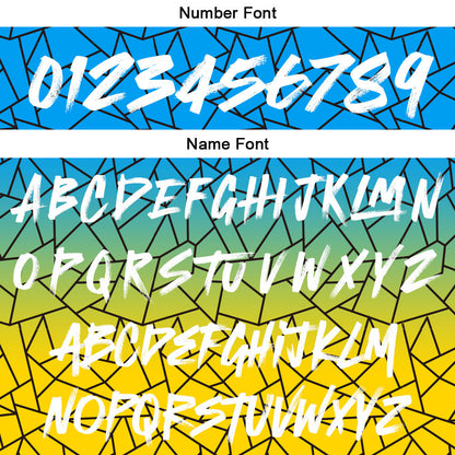 Benutzerdefinierte Reversible Basketball Jersey Personalisierte Print Name Nummer Logo Flaw- Hellblau&Gelb