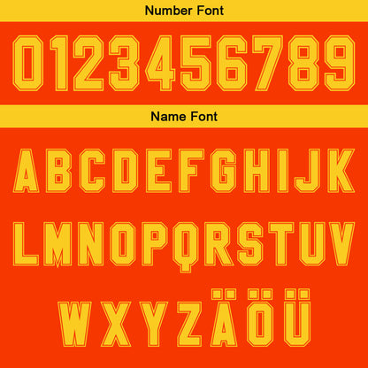 Benutzerdefinierter Orange Gelb Farbverlauf Basketball Jersey Uniform Anzug gedruckt Ihr Logo Name Nummer
