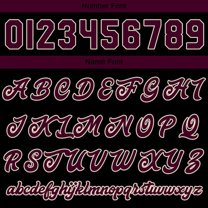 Benutzerdefinierte Verlauf Varsity-Jacke. Letterman-Jacke Marronmaroon Schwarz