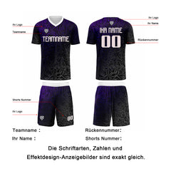 Benutzerdefinierte Lila Silber Trikots für Männer Frauen Personalisierte Fußball Uniformen für Erwachsene und Kind