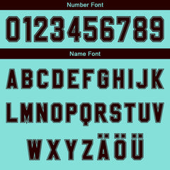 Benutzerdefinierter Cyan Dunkelbraun Farbverlauf Basketball Jersey Uniform Anzug gedruckt Ihr Logo Name Nummer
