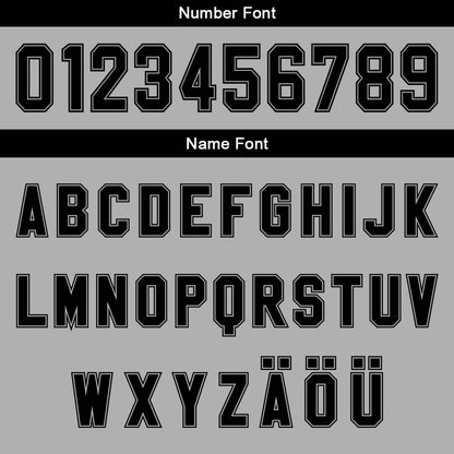 Benutzerdefinierter Grau Schwarz Farbverlauf Basketball Jersey Uniform Anzug gedruckt Ihr Logo Name Nummer