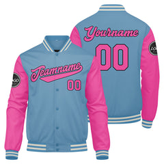 Benutzerdefinierte Verlauf Varsity-Jacke. Letterman-Jacke Pink