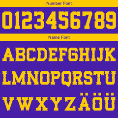 Benutzerdefinierter Lila Gelb Basketball Jersey Uniform Anzug gedruckt Ihr Logo Name Nummer