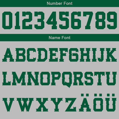 Benutzerdefinierter Grau Grün Basketball Jersey Uniform Anzug gedruckt Ihr Logo Name Nummer