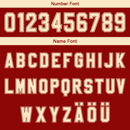 Benutzerdefinierter Rot Beige Farbverlauf Basketball Jersey Uniform Anzug gedruckt Ihr Logo Name Nummer