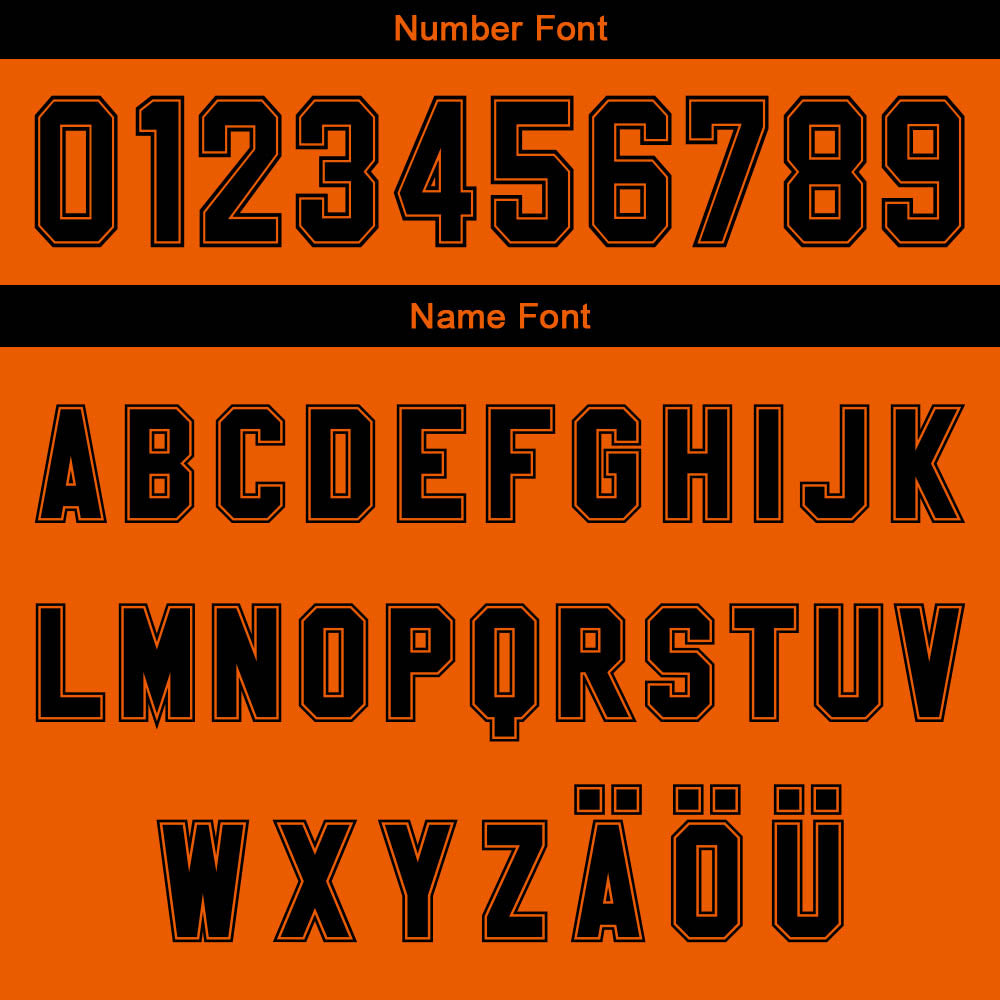 Benutzerdefinierter Orange Schwarz Farbverlauf Basketball Jersey Uniform Anzug gedruckt Ihr Logo Name Nummer