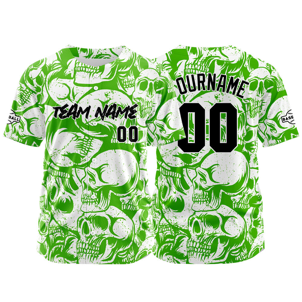 Benutzerdefinierte Baseball Jersey Personalisierte Baseball Shirt genäht und Druck Grün&Weiß