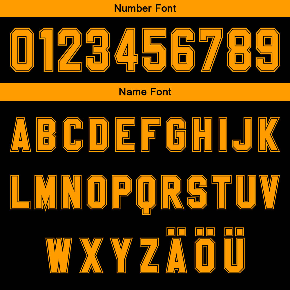 Benutzerdefinierter Schwarz Orange Farbverlauf Basketball Jersey Uniform Anzug gedruckt Ihr Logo Name Nummer