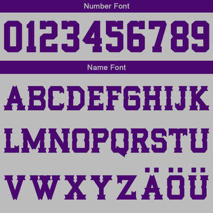 Benutzerdefinierter Grau Lila Basketball Jersey Uniform Anzug gedruckt Ihr Logo Name Nummer