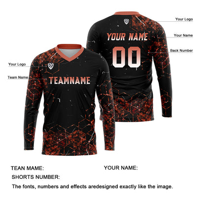 Kundenspezifisches Orange Basketball Fußball Schießen langes T-Shirt für Erwachsene und Kinder