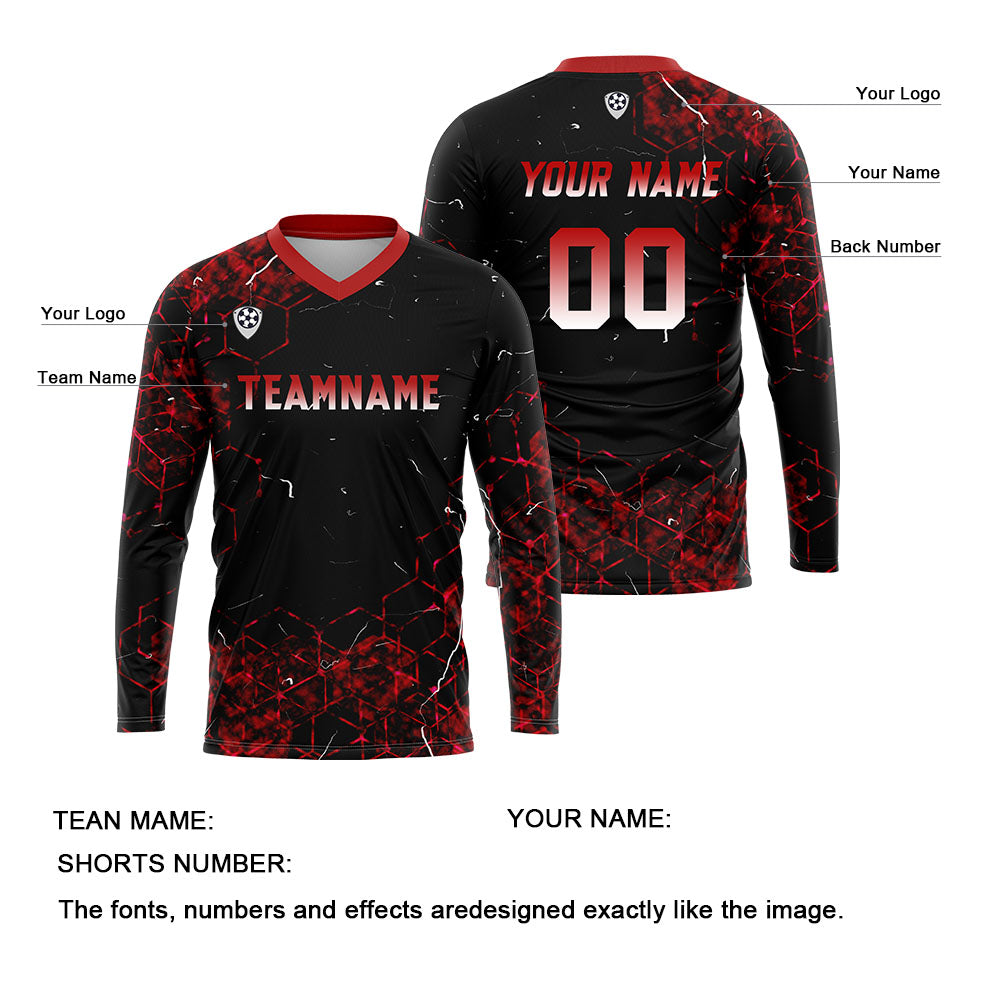 Kundenspezifisches Rot Basketball Fußball Schießen langes T-Shirt für Erwachsene und Kinder