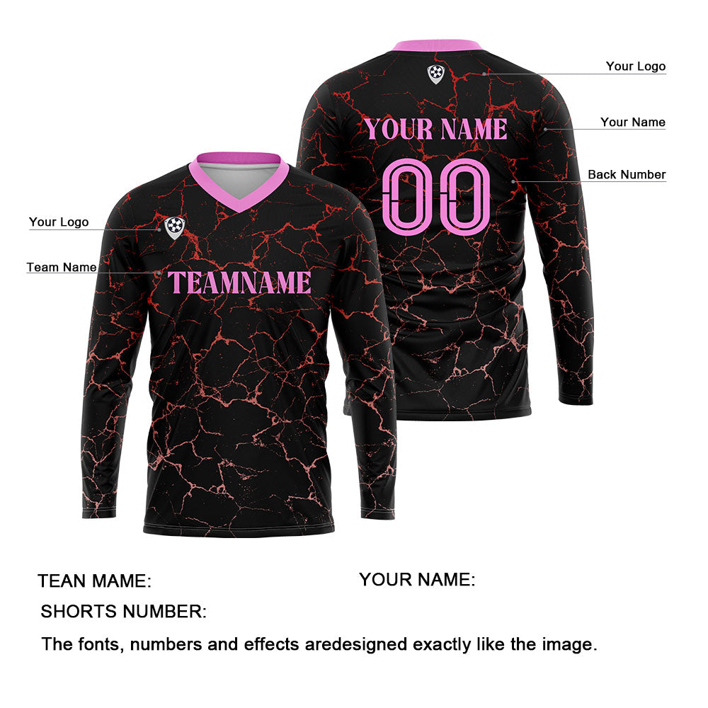 Kundenspezifisches Schwarz Rosa Basketball Fußball Schießen langes T-Shirt für Erwachsene und Kinder