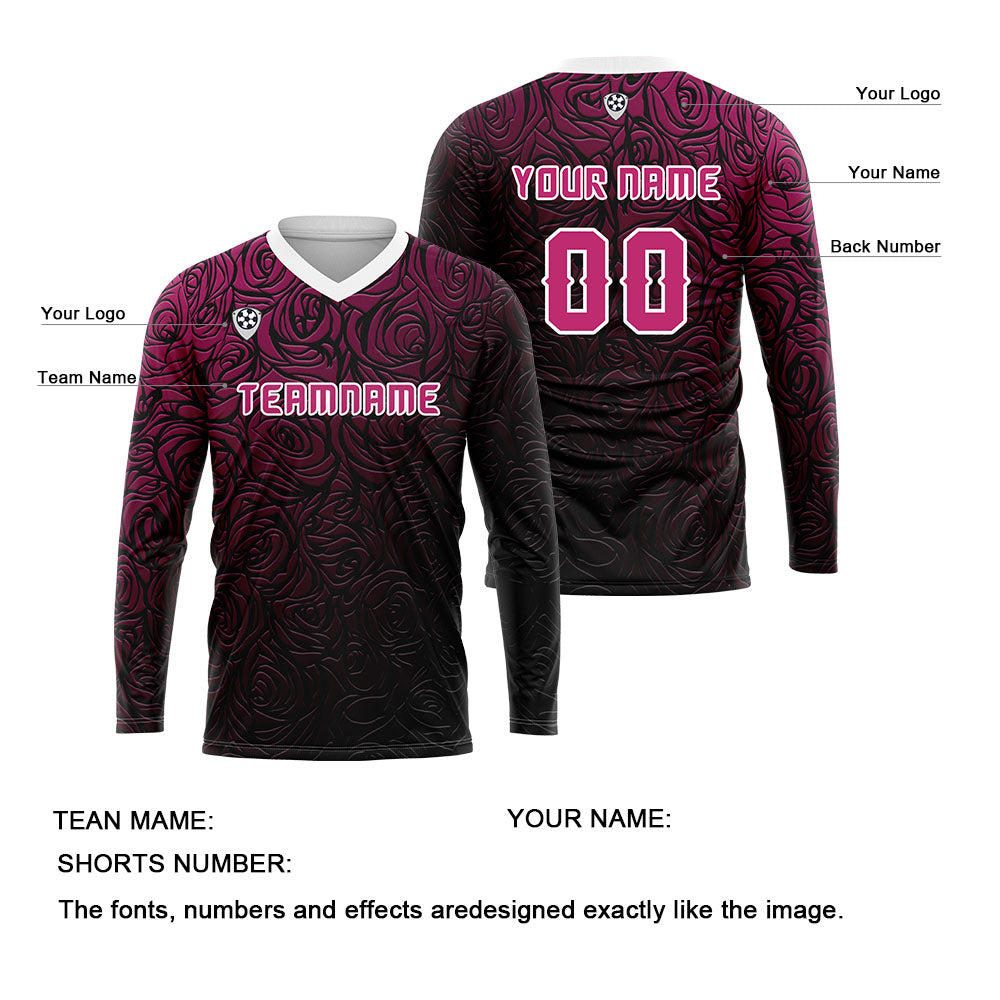 Kundenspezifisches Rose Basketball Fußball Schießen langes T-Shirt für Erwachsene und Kinder
