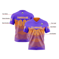 Benutzerdefinierte Lila Orange Reversibel Fußball Trikot Personalisierte Gradient Fußball Shirts für Männer gedruckt Team Name Nummer Logo