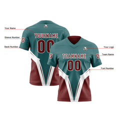 Benutzerdefinierte Grün Rot Reversibel Fußball Trikot Personalisierte Gradient Fußball Shirts für Männer gedruckt Team Name Nummer Logo