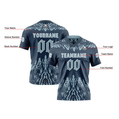 Benutzerdefinierte Marineblau Licht Schieferblau Reversibel Fußball Trikot Personalisierte Gradient Fußball Shirts für Männer gedruckt Team Name Nummer Logo