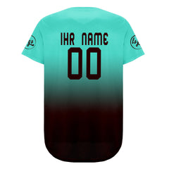 Benutzerdefiniert Cyan Braun Personalisierter Baseball Jersey mit Farbverlauf Team Uniform mit Namen und Nummer