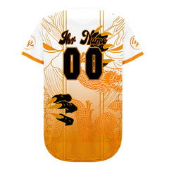 Benutzerdefiniert Orange Weiß Personalisierter Baseball Jersey mit Farbverlauf Team Uniform mit Namen und Nummer