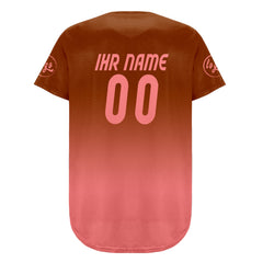 Benutzerdefiniert Braun Rosa Personalisierter Baseball Jersey mit Farbverlauf Team Uniform mit Namen und Nummer
