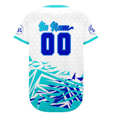 Benutzerdefiniert Weiß Cyan Personalisierter Baseball Jersey mit Farbverlauf Team Uniform mit Namen und Nummer