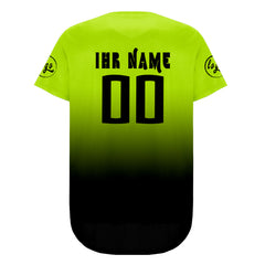 Benutzerdefiniert Hell Cyan Schwarz Personalisierter Baseball Jersey mit Farbverlauf Team Uniform mit Namen und Nummer