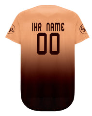 Benutzerdefiniert Hellbraun Dunkelbraun Personalisierter Baseball Jersey mit Farbverlauf Team Uniform mit Namen und Nummer