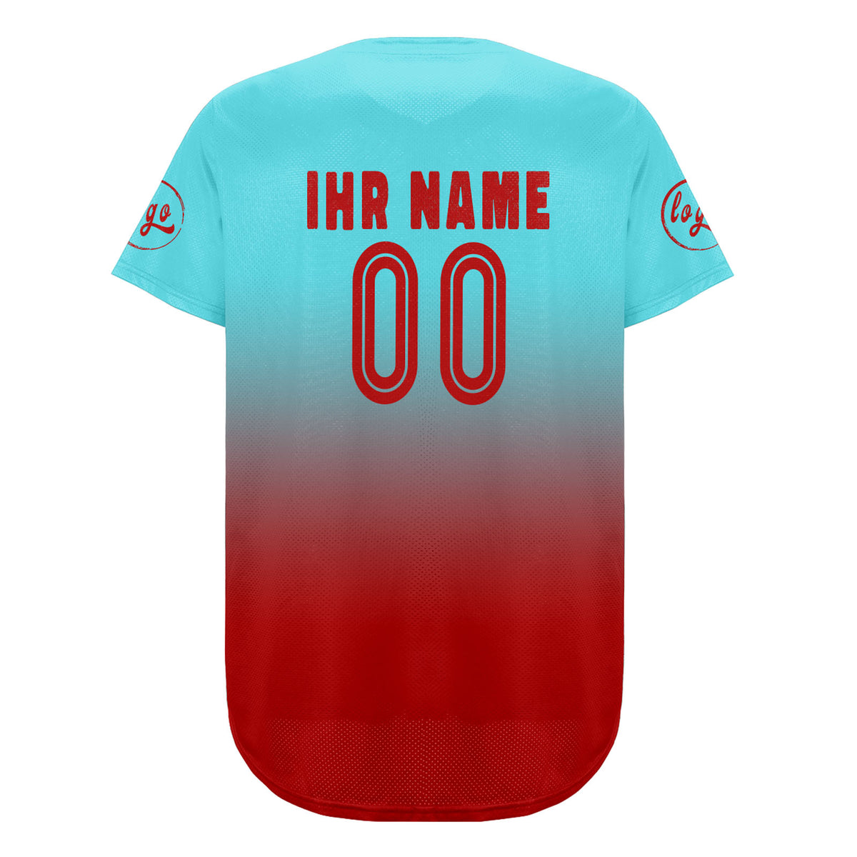 Benutzerdefiniert Blau Rot Personalisierter Baseball Jersey mit Farbverlauf Team Uniform mit Namen und Nummer