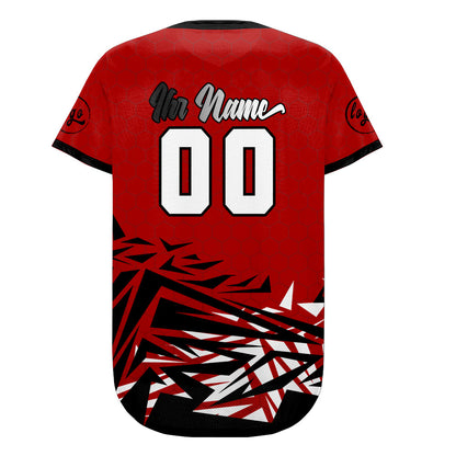 Benutzerdefiniert Rot Schwarz Personalisierter Baseball Jersey mit Farbverlauf Team Uniform mit Namen und Nummer