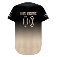 Benutzerdefiniert Schwarz Beige Personalisierter Baseball Jersey mit Farbverlauf Team Uniform mit Namen und Nummer