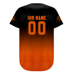 Benutzerdefiniert Schwarz Orange Personalisierter Baseball Jersey mit Farbverlauf Team Uniform mit Namen und Nummer
