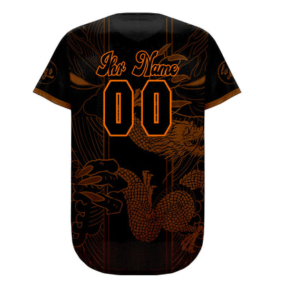 Benutzerdefiniert Braun Schwarz Personalisierter Baseball Jersey mit Farbverlauf Team Uniform mit Namen und Nummer