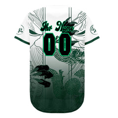Benutzerdefiniert Grün Weiß Personalisierter Baseball Jersey mit Farbverlauf Team Uniform mit Namen und Nummer