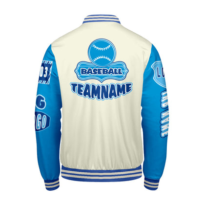 Maßgeschneiderte Rot Blau Letterman Varsity Jacket Individuelle Stickerei  Druck nach Ihrem Wunsch