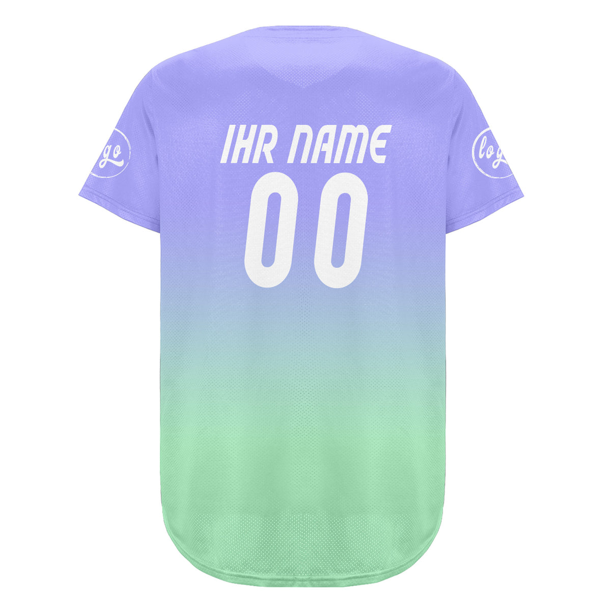 Benutzerdefiniert Helllila Hellgrün Personalisierter Baseball Jersey mit Farbverlauf Team Uniform mit Namen und Nummer
