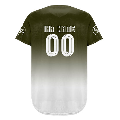Benutzerdefiniert Grün Weiß Personalisierter Baseball Jersey mit Farbverlauf Team Uniform mit Namen und Nummer
