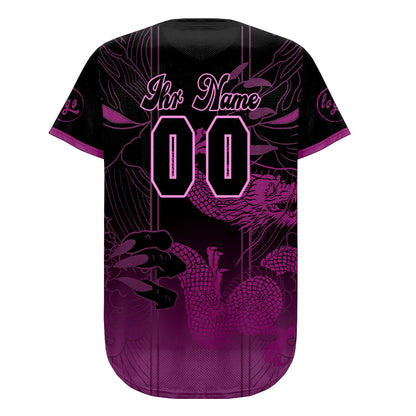 Benutzerdefiniert Lila Schwarz Personalisierter Baseball Jersey mit Farbverlauf Team Uniform mit Namen und Nummer