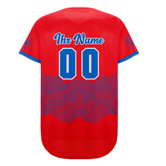 Benutzerdefiniert Rot Blau Personalisierter Baseball Jersey mit Farbverlauf Team Uniform mit Namen und Nummer