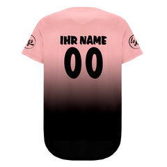 Benutzerdefiniert Rosa Schwarz Personalisierter Baseball Jersey mit Farbverlauf Team Uniform mit Namen und Nummer