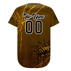 Benutzerdefiniert Braun Gelb Personalisierter Baseball Jersey mit Farbverlauf Team Uniform mit Namen und Nummer