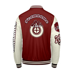 Maßgeschneiderte Rot Weiß Letterman Varsity Jacket Individuelle Stickerei  Druck nach Ihrem Wunsch