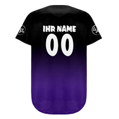 Benutzerdefiniert Schwarz Lila Personalisierter Baseball Jersey mit Farbverlauf Team Uniform mit Namen und Nummer
